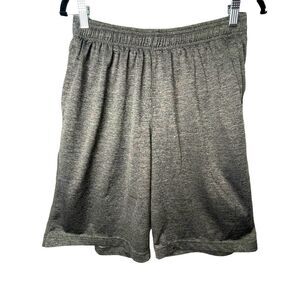 PONY Solid Gray Elastic Waist Band Active Shorts with pockets Polyester size L